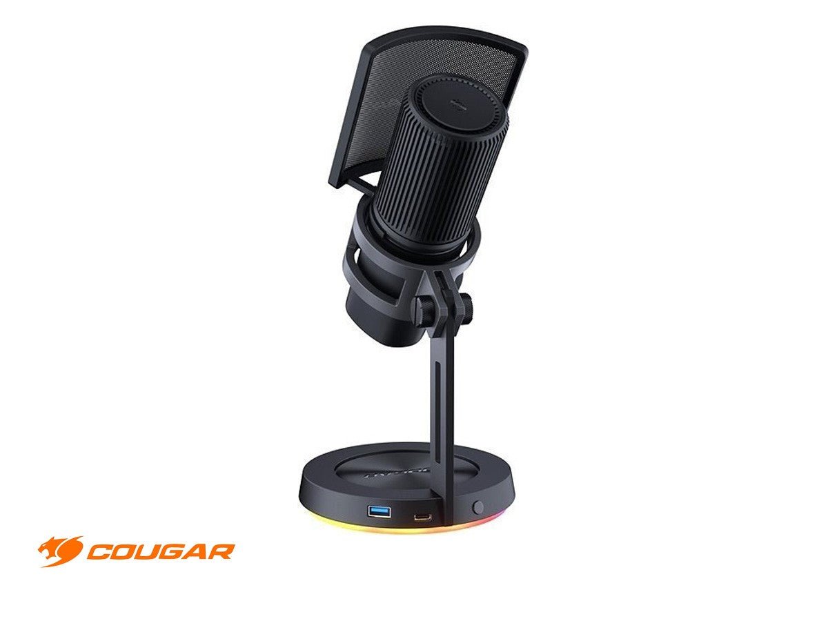 MICRÓFONO COUGAR SCREAMER - X USB CON ILUMINACIÓN RGB, 4 PATRONES DE CAPTURA, REDUCCIÓN DE RUIDO Y BASE ANTIVIBRACIÓN – IDEAL PARA STREAMING, GAMING Y PODCASTING 3H500MK3B.0001 - SMART BUSINESS