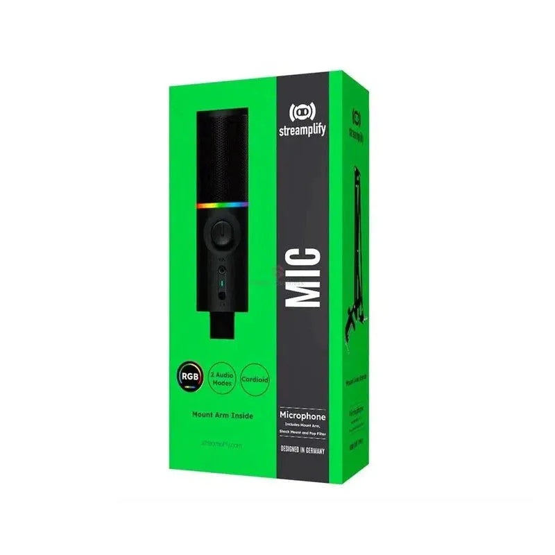 Micrófono Streamplify Mic Arm Rgb Con Soporte De Brazo (Pn:Mic-48-Rgb-Ma-Bk) - SMART BUSINESS