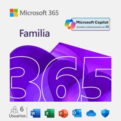 MICROSOFT 365 FAMILY 12 MESES - SUSCRIPCIÓN LICENCIA - 1 A 6 USUARIOS - INCLUYE WORD, EXCEL, POWERPOINT EP2-32295 - SMART BUSINESS