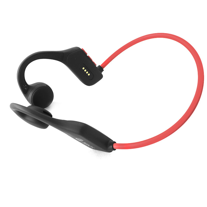 AUDÍFONO DE CONDUCCIÓN DE AIRE TEROS TE-8078R, BLUETOOTH, ROJO /GRIS