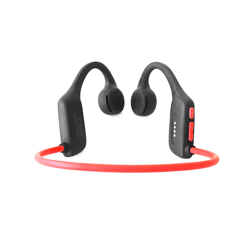 AUDÍFONO DE CONDUCCIÓN DE AIRE TEROS TE-8078R, BLUETOOTH, ROJO /GRIS
