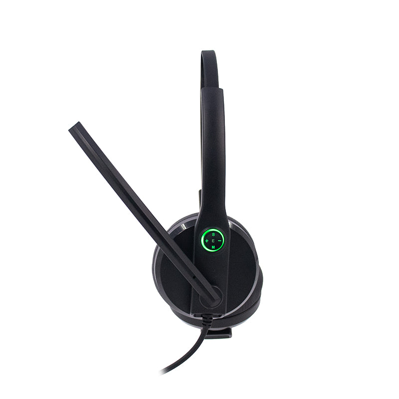 AUDÍFONO CON CABLE TEROS TE-8039CS, CONEXIÓN USB, COLOR NEGRO, MICRÓFONO INTEGRADO, IDEAL PARA VIDEOLLAMADAS, CLASES VIRTUALES Y OFICINA