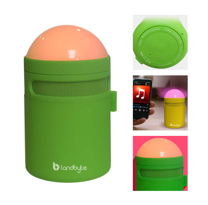 PARLANTE INALÁMBRICO LANDBYTE BV310 BLUETOOTH CON ILUMINACIÓN LED INTEGRADA Y BATERÍA RECARGABLE PARA FIESTAS Y EXTERIORES