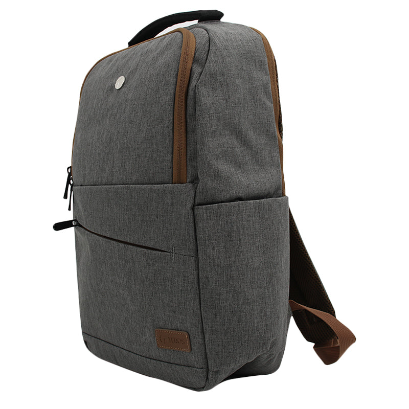 Mochila TEROS TE-ACS9023, poliéster, soporta notebooks de hasta 15.6", gris + marrón - SMART BUSINESS