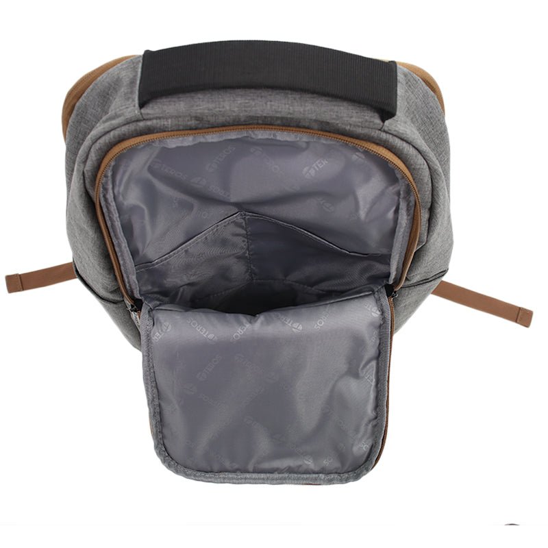 MOCHILA TEROS TE - ACS9023, POLIÉSTER, SOPORTA NOTEBOOKS DE HASTA 15.6", GRIS + MARRÓN TE-ACS9023 - SMART BUSINESS