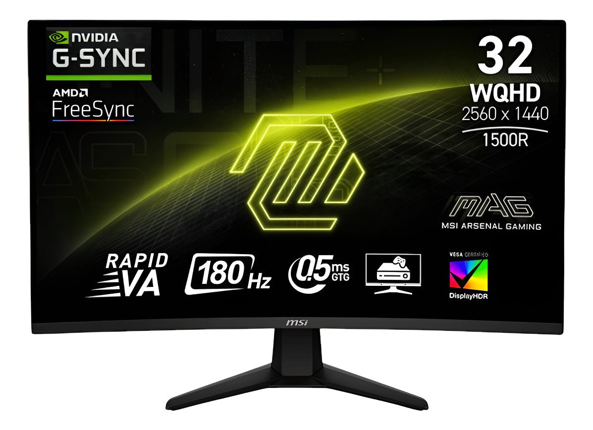 MONITOR GAMER CURVO MSI MAG 32CQ6F 31.5" RAPID VA, WQHD (2560X1440), 180HZ, 0.5MS, HDR MAG-32CQ6F - SMART BUSINESS