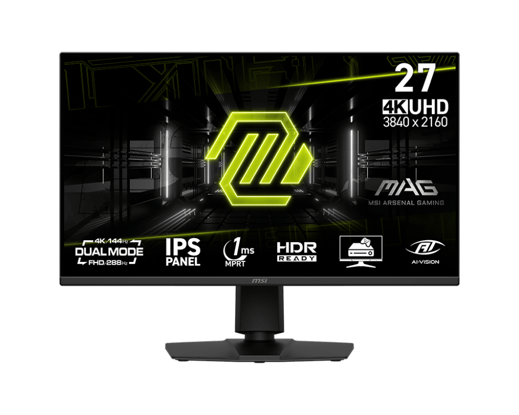 MONITOR GAMER MSI MAG 275UPD E14 27" IPS 4K UHD 144HZ / FHD 288HZ (DUAL MODE), 1MS, HDR MAG 275UPD E14 - SMART BUSINESS