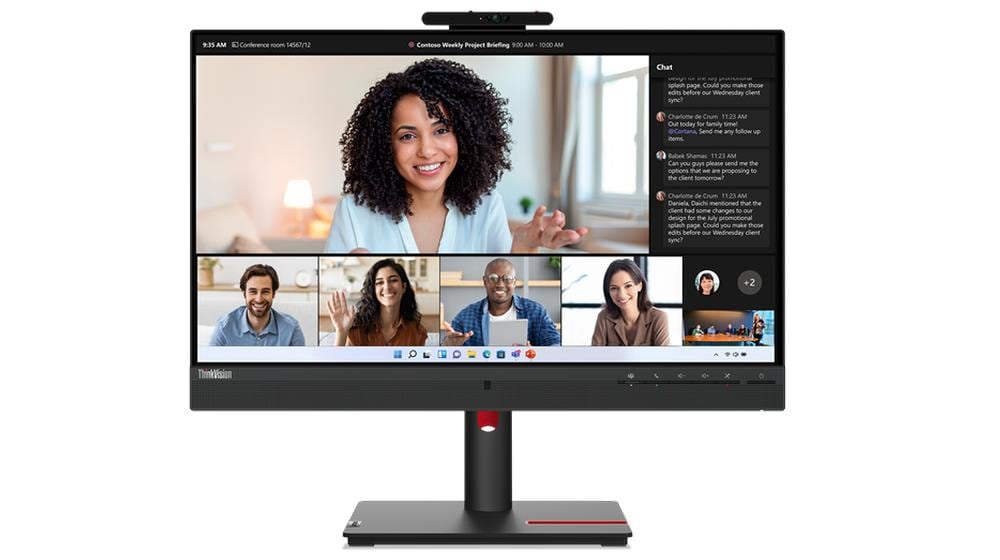 MONITOR LENOVO THINKVISION 23.8" FHD IPS CÁMARA IR 5MP ALTAVOCES 2X5W USB - C 90W HDMI 2.1 DISPLAYPORT RJ45 MODELO 63D7UAR3LA 63D7UAR3LA - SMART BUSINESS