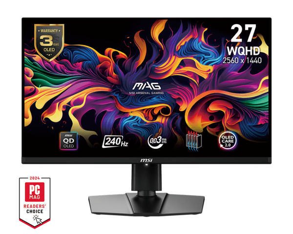 Monitor MSI MAG 271QPX QD-OLED E2 26.5" QD-OLED QHD 240Hz 0.03ms HDR400 - SMART BUSINESS