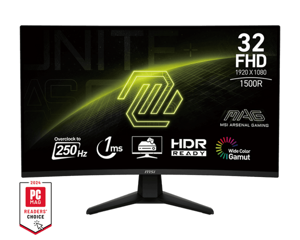 MONITOR MSI MAG 32C6X • 32" QHD CURVO • 165HZ • 1MS • PANEL VA CON COLORES VIVOS • FREESYNC • IDEAL PARA GAMING INMERSIVO Y EXPERIENCIA VISUAL FLUIDA MAG-32C6X - SMART BUSINESS