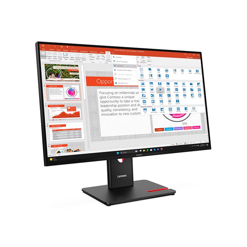 Monitor Plano Lenovo ThinkVision T27 - 40, 27" WLED FHD IPS/HDMI/DP/VGA/USB - C/USB - B/USB - A x3 64A5MAR6LA - SMART BUSINESS