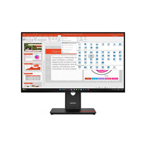 Monitor Plano Lenovo ThinkVision T27-40, 27" WLED FHD IPS/HDMI/DP/VGA/USB-C/USB-B/USB-A x3