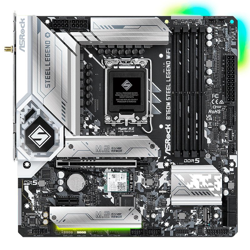 MOTHERBOARD ASROCK B760M STEEL LEGEND WIFI, CHIPSET INTEL B760, LGA1700, MATX B760M STEEL LEGEND WIFI - SMART BUSINESS