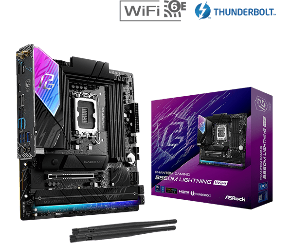 MOTHERBOARD ASROCK B860M LIGHTNING WIFI INTEL B860 LGA 1851 HDMI DP ATX GAMING B860M LIGHTNING WIFI - SMART BUSINESS