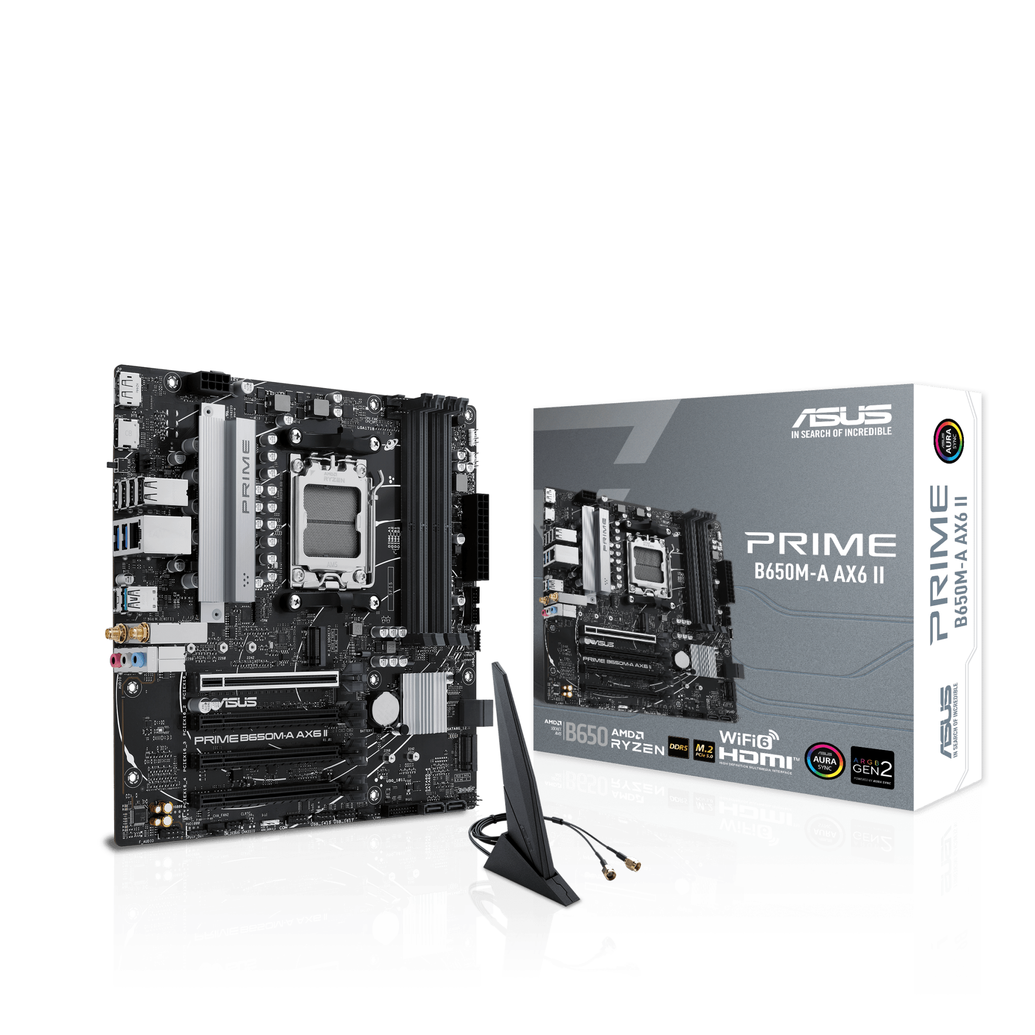 MOTHERBOARD ASUS PRIME B650M - A AX6 II AMD B650 AM5 MATX WIFI 6E DDR5 PCIE 5.0 PRIME B650M-A AX6 II - SMART BUSINESS