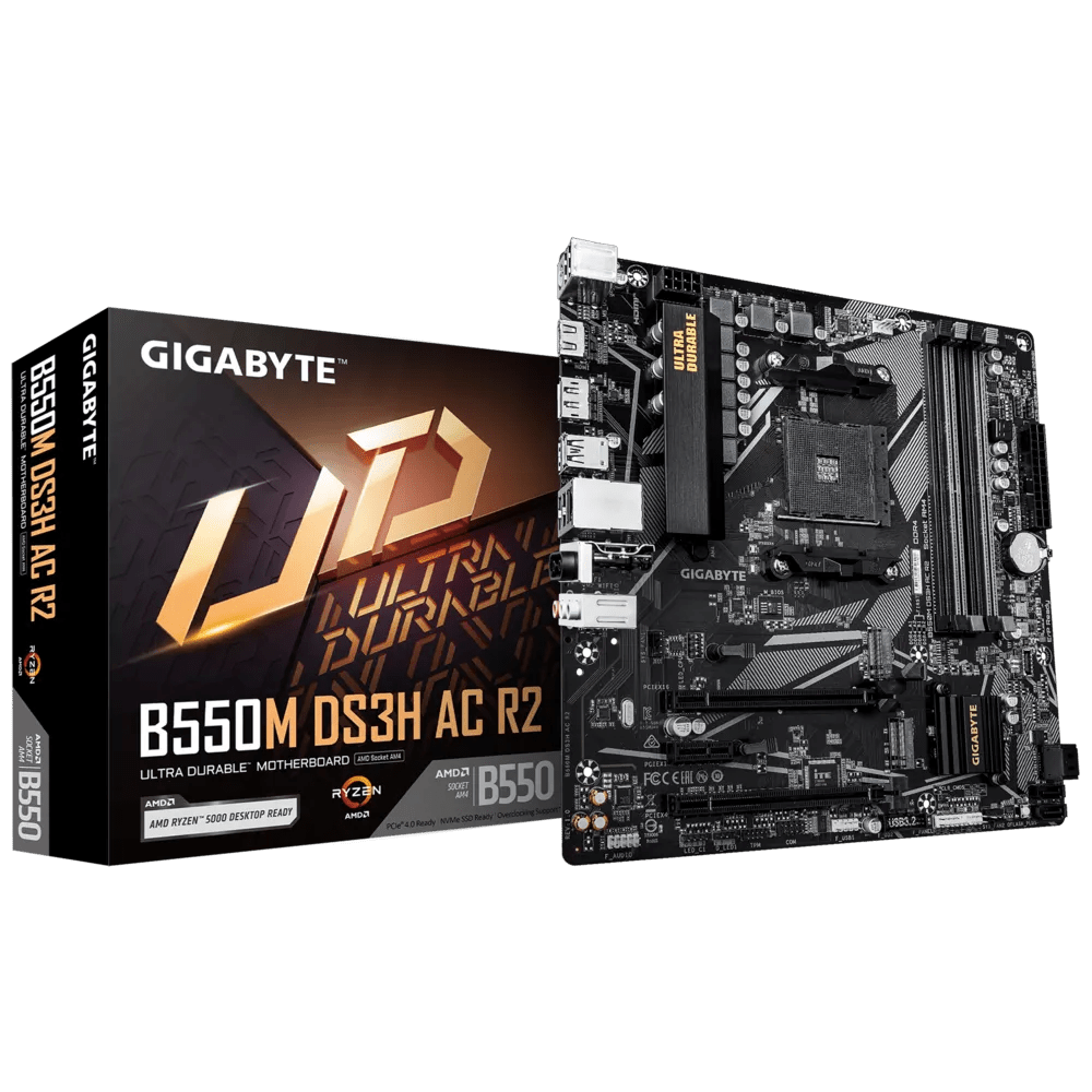 MOTHERBOARD GIGABYTE B550M DS3H AC R2 AMD B550 SOCKET AM4 MICRO - ATX WIFI INTEGRADO B550M DS3H AC R2 - SMART BUSINESS