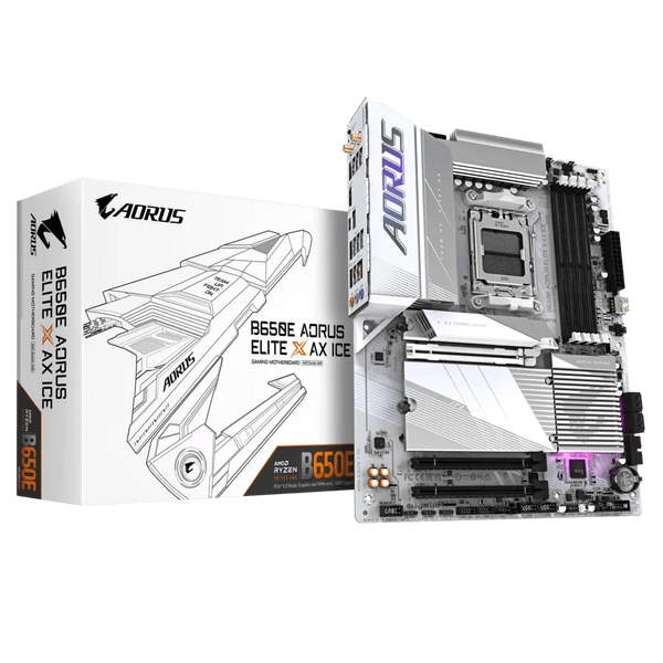 MOTHERBOARD GIGABYTE B650E AORUS ELITE X AX ICE, CHIPSET AMD B650, SOCKET AMD AM5, FORMATO ATX, RENDIMIENTO Y ESTILO SUPERIOR PARA GAMERS Y CREADORES B650E A ELITE X ICE - SMART BUSINESS