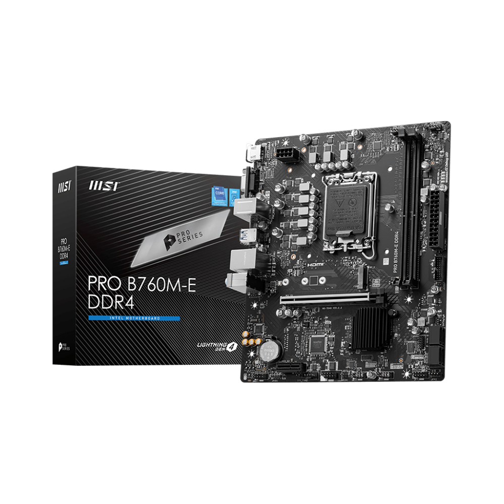 MOTHERBOARD INTEL MSI PRO B760M-E DDR4 911-7D48-061 - SMART BUSINESS