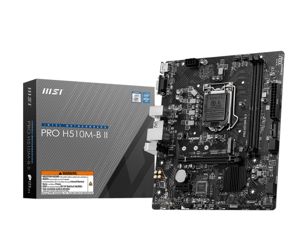 Motherboard MSI PRO H510M-B II Chipset Intel H470, LGA1200, HDMI, VGA, mATX - SMART BUSINESS