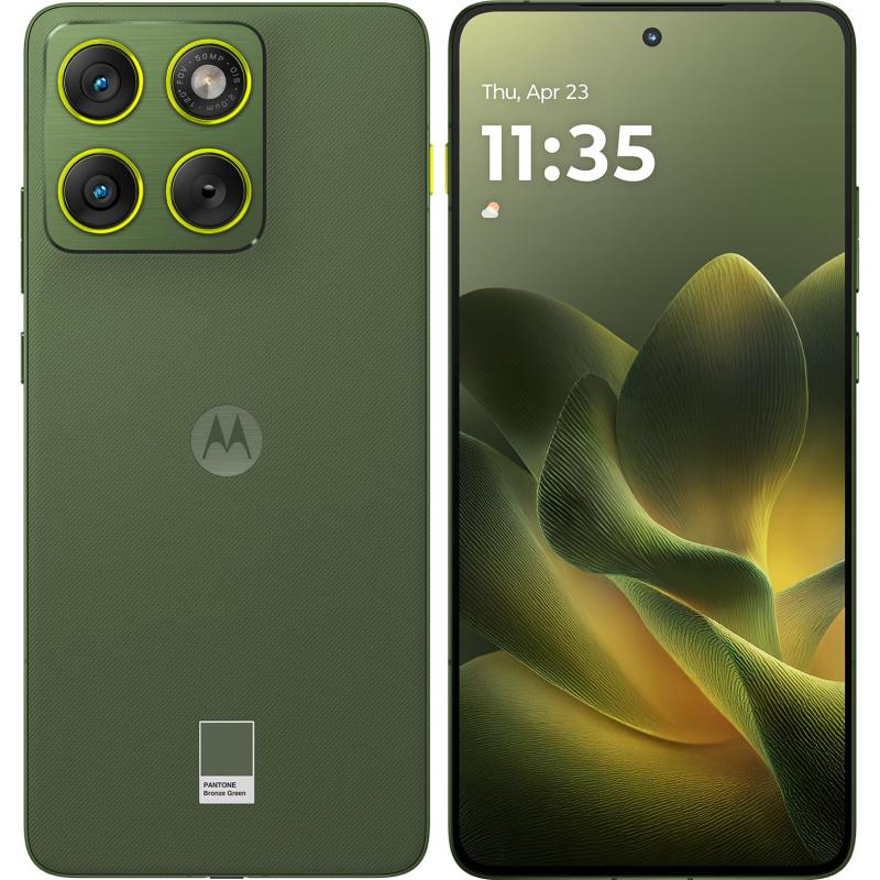 Motorola Edge 70 5G 12GB 512GB PBA60012PE Pantone Bronze Green vista frontal y posterior