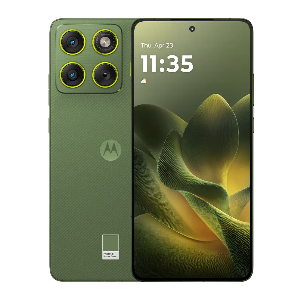 Motorola Edge 70 5G 12GB 512GB PBA60012PE Bronze Green vista frontal y trasera