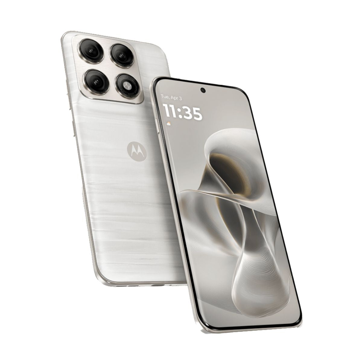 Motorola Edge 70 Pro blanco PBC20015PE vista frontal y posterior
