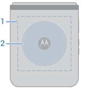 Motorola Razr 40 Ultra PAX40074PE diagrama oficial vista trasera cerrada