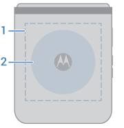 Motorola Razr 40 Ultra PAX40074PE diagrama oficial vista trasera cerrada