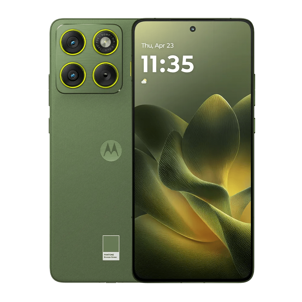 Motorola Edge 70 5G 12GB 512GB PBA60012PE Bronze Green vista frontal y trasera