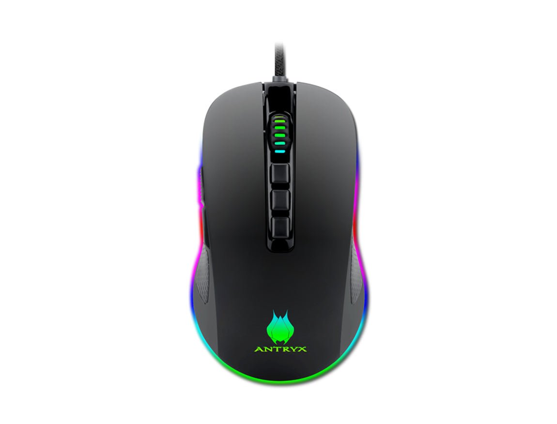 MOUSE ANTRYX KURTAMA GAMING, SENSOR HASTA 12400DPI, ILUMINACION RGB, CON 9 BOTONES, CONEXION USB, COLOR NEGRO (AGM - 6200K) AGM-6200K - SMART BUSINESS