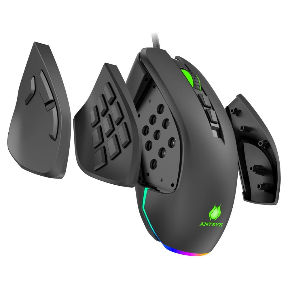 MOUSE GAMING ANTRYX CHROME STORM XCALIBUR DPI  16400, RGB (AGM - CS7500K)  GARANTIA: 12 MESES  AGM-CS7500K - SMART BUSINESS