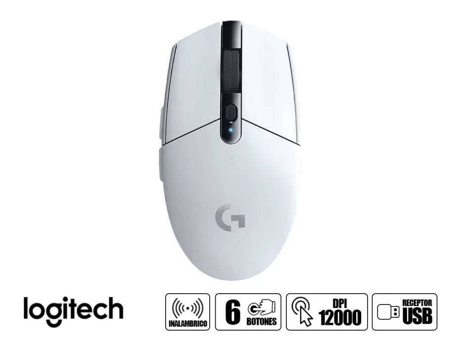 MOUSE GAMING INALÁMBRICO LOGITECH G305 LIGHTSPEED BLANCO 12.000 DPI USB ERGONÓMICO 4 BOTONES (910 - 005289) 910-005289 - SMART BUSINESS