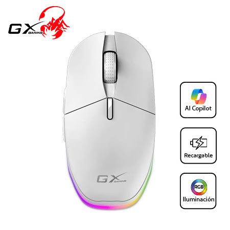 MOUSE GENIUS GX SCORPION M8250 INALÁMBRICO RECARGABLE 3200 DPI RGB BLANCO (31060001400) 31060001400 - SMART BUSINESS