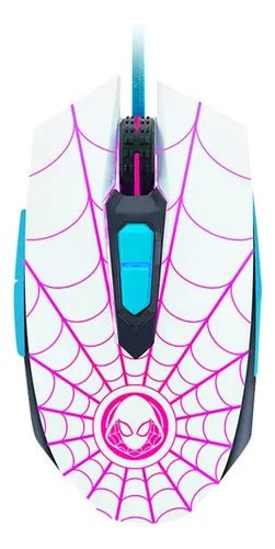 MOUSE LICENCIADO XTECH GAMING GHOST SPIDER USB 2400 DPI 7 - BOT PROGRAMABLES CABLE TRENZADO LED WHITE/TURQUESE (XTM - M520SG) XTM-M520SG - SMART BUSINESS