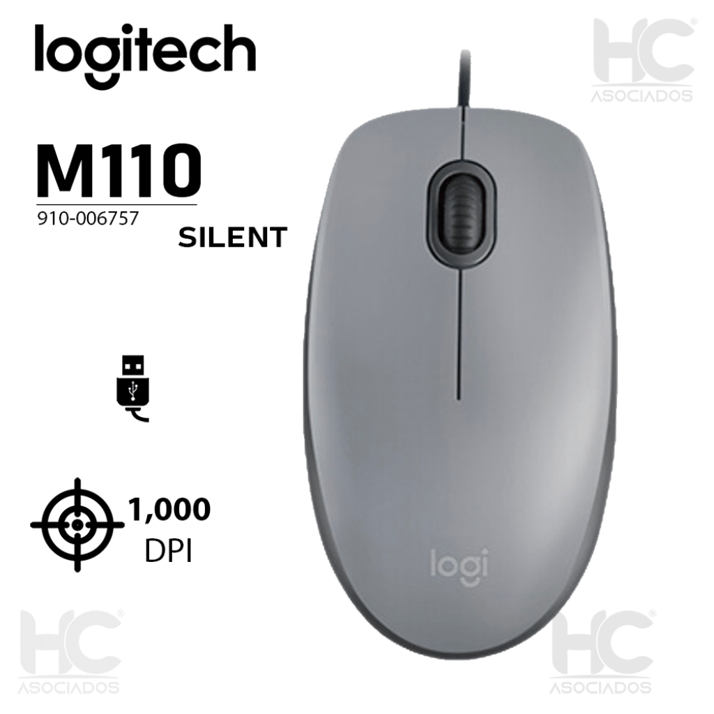 MOUSE LOGITECH M110 SILENT OPTICO USB SILVER (910 - 006757) 910-006757 - SMART BUSINESS