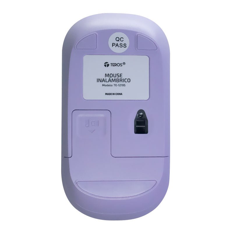 MOUSE ÓPTICO INALÁMBRICO TEROS TE - 1219S, 1000 DPI, RECEPTOR USB, 3 BOTONES, COLOR MORADO TE-1219S - SMART BUSINESS