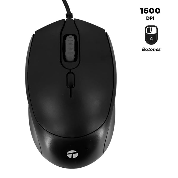 MOUSE ÓPTICO TEROS TE - 1222S – USB, 4 BOTONES, AJUSTE DPI 800/1200/1600, PRECISIÓN Y CONFORT TE-1222S - SMART BUSINESS