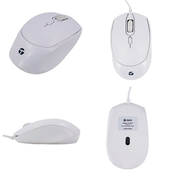 MOUSE ÓPTICO TEROS TE - 1225S, 800 - 1200 - 1600 DPI, USB, 4 BOTONES, COLOR BLANCO TE-1225S - SMART BUSINESS