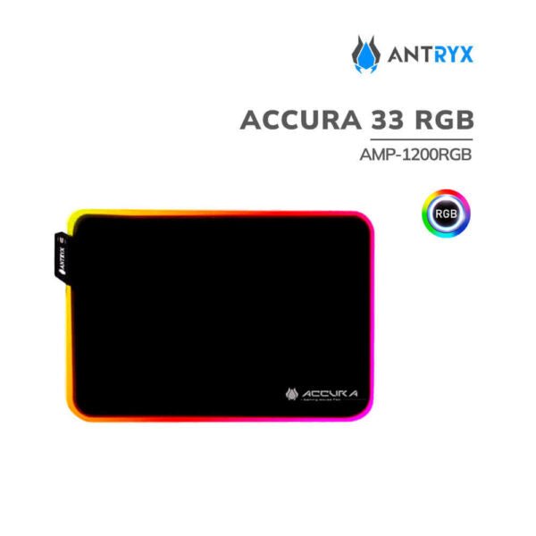 MOUSE PAD AMP - 1200RGB SUPERFICIE ULTRA SUAVE 35X25CM RGB ILUMINACIÓN PERSONALIZABLE AMP-1200RGB - SMART BUSINESS