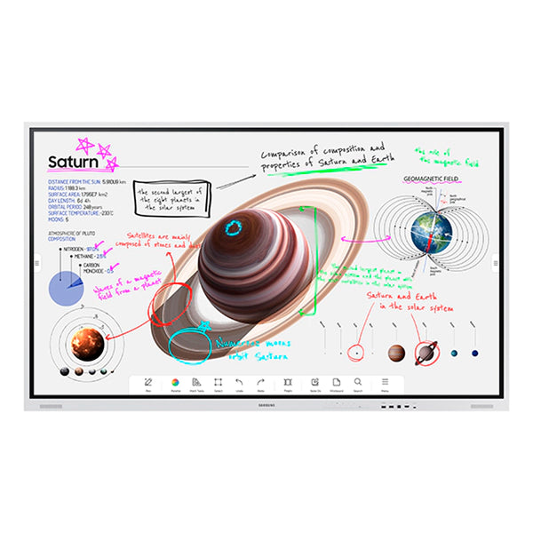 SAMSUNG INTERACTIVE PRO WM75B 75" 4K UHD LCD TÁCTIL, COLABORATIVA, INFRARROJO, 350CD/M², CONTRASTE 4000:1, USB/HDMI/BLUETOOTH, SISTEMA TIZEN 6.5, 16:9