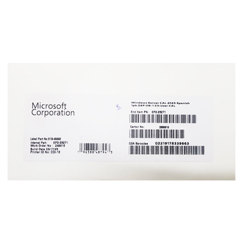 WINDOWS SERVER CAL 2025 SPANISHLICS EP2-25271