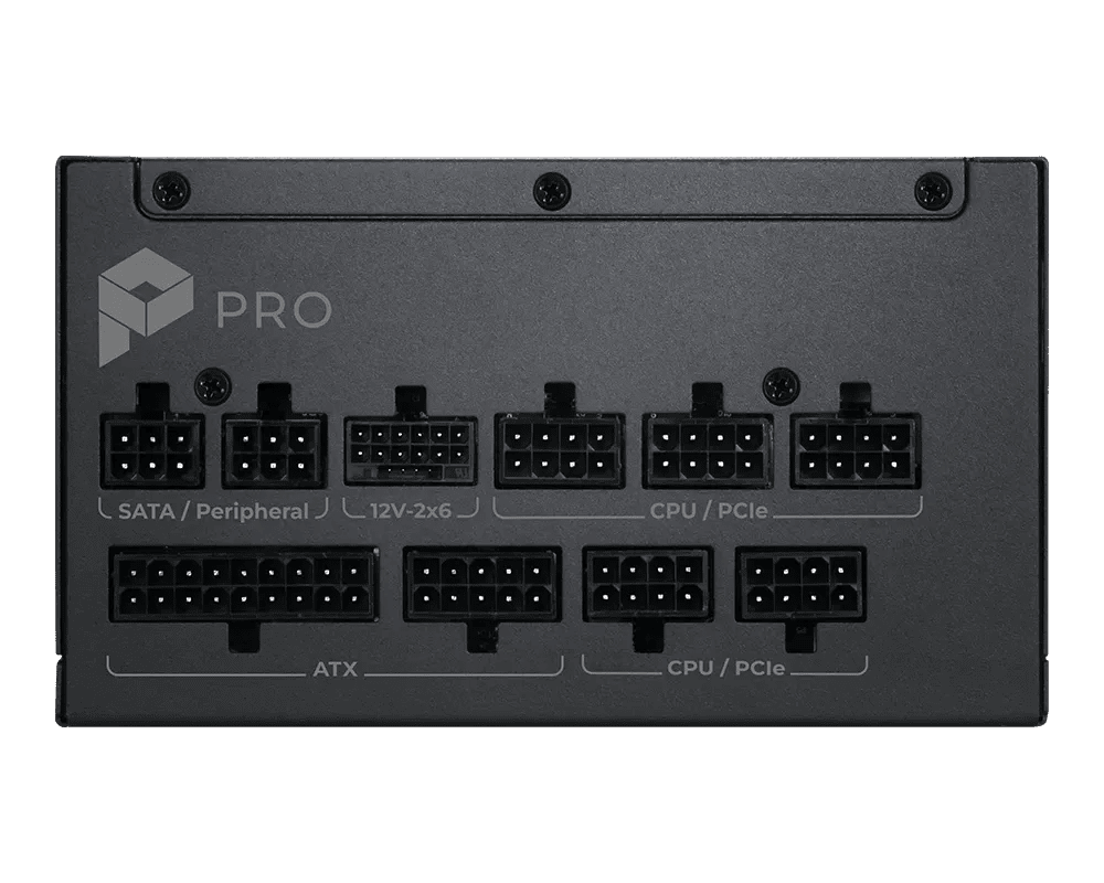 Fuente de poder MSI PRO A850PL PCIE5 panel modular