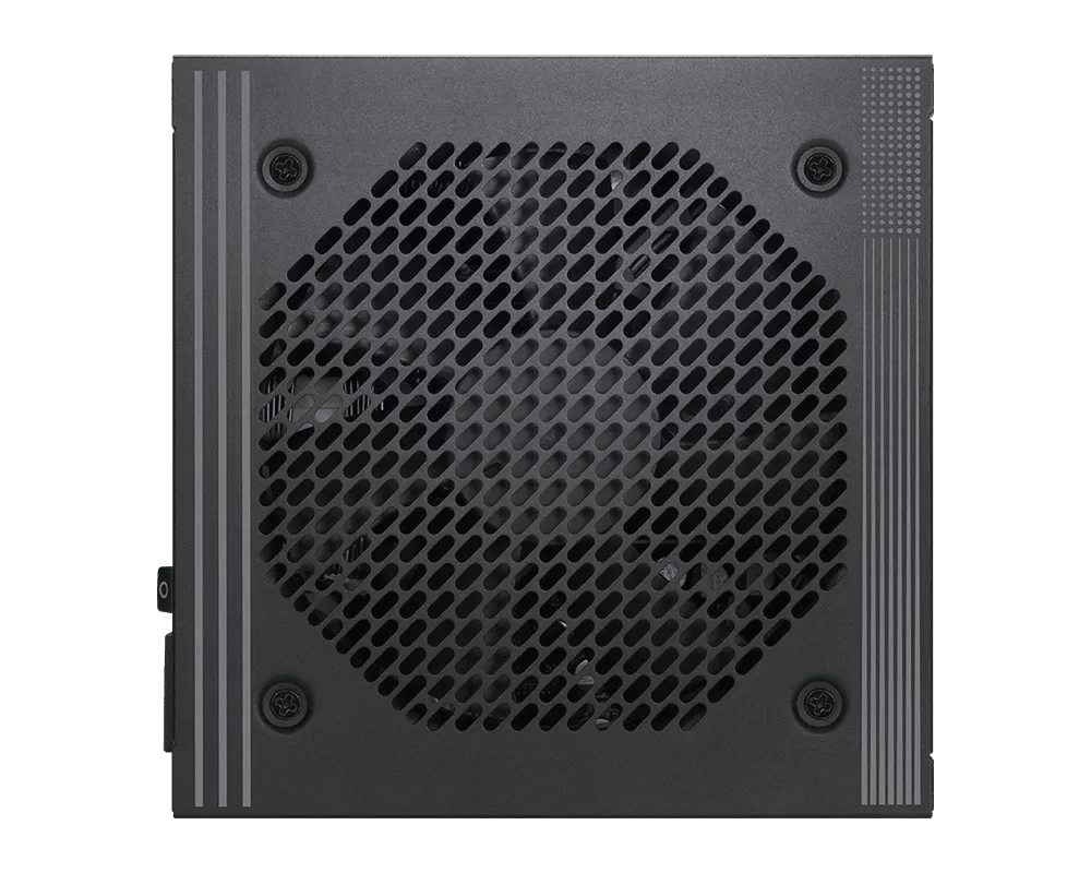 Fuente de poder MSI PRO A850PL PCIE5 vista del ventilador