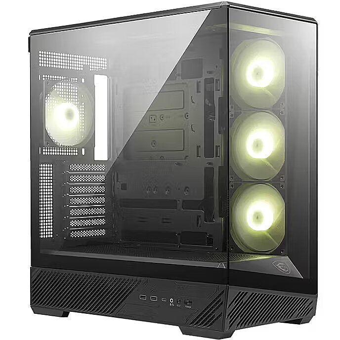 Gabinete MSI MAG PANO 130R PZ Black vista angular