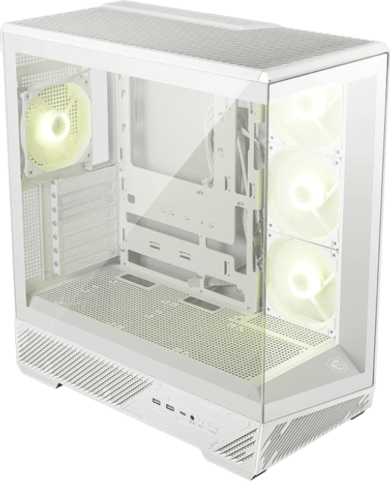 MSI MAG PANO 130R PZ White gabinete Mid-Tower vista interior