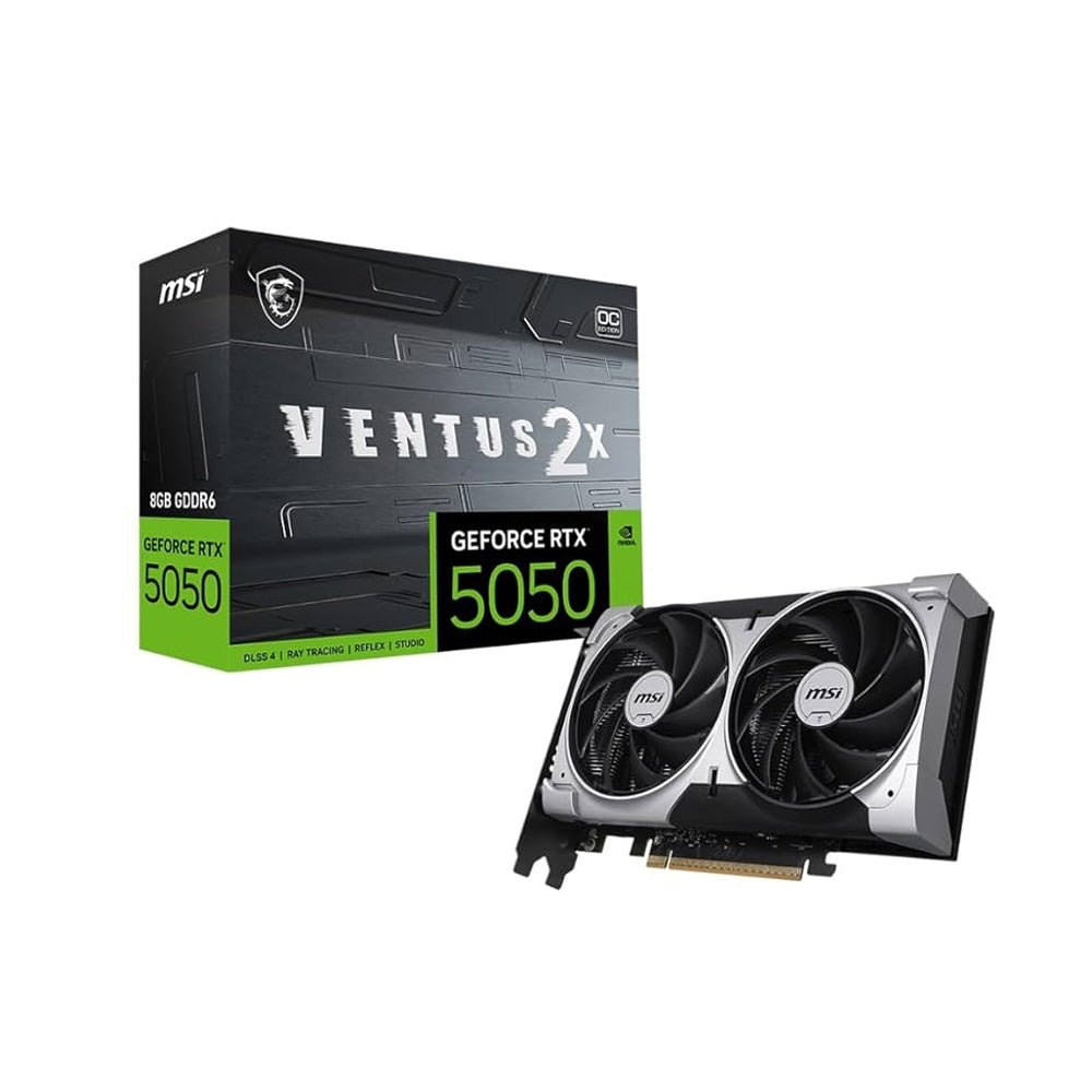 MSI GEFORCE RTX 5050 VENTUS X2 OC 8GB GDDR6 TARJETA GRÁFICA GAMING, PCIE 4.0, DOBLE VENTILADOR, RAY TRACING, DLSS 3, ALTO RENDIMIENTO 912-V538-010 - SMART BUSINESS