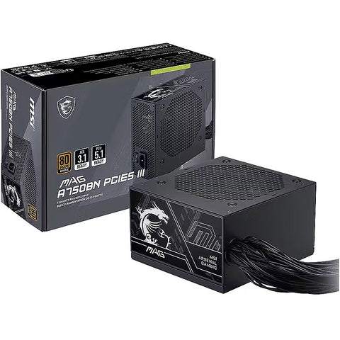 Fuente MSI MAG A750BN PCIE5 III 750W 80 PLUS Bronze ATX 3.1 con caja