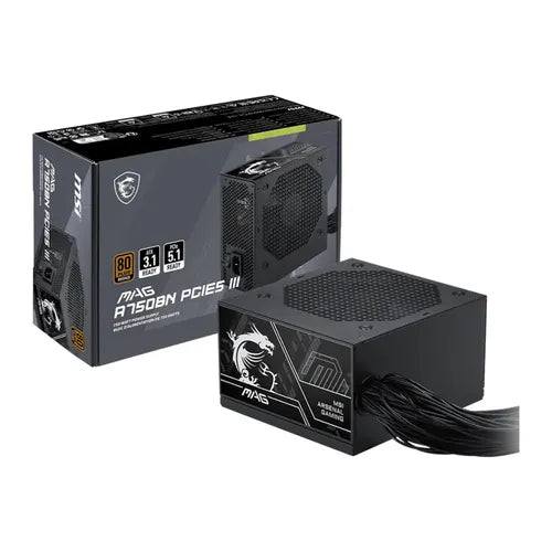 Fuente MSI MAG A750BN PCIE5 III 750W vista 2
