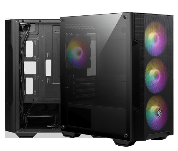 MSI MAG FORGE M100A D60 gabinete Micro-ATX con fuente 600W vista principal