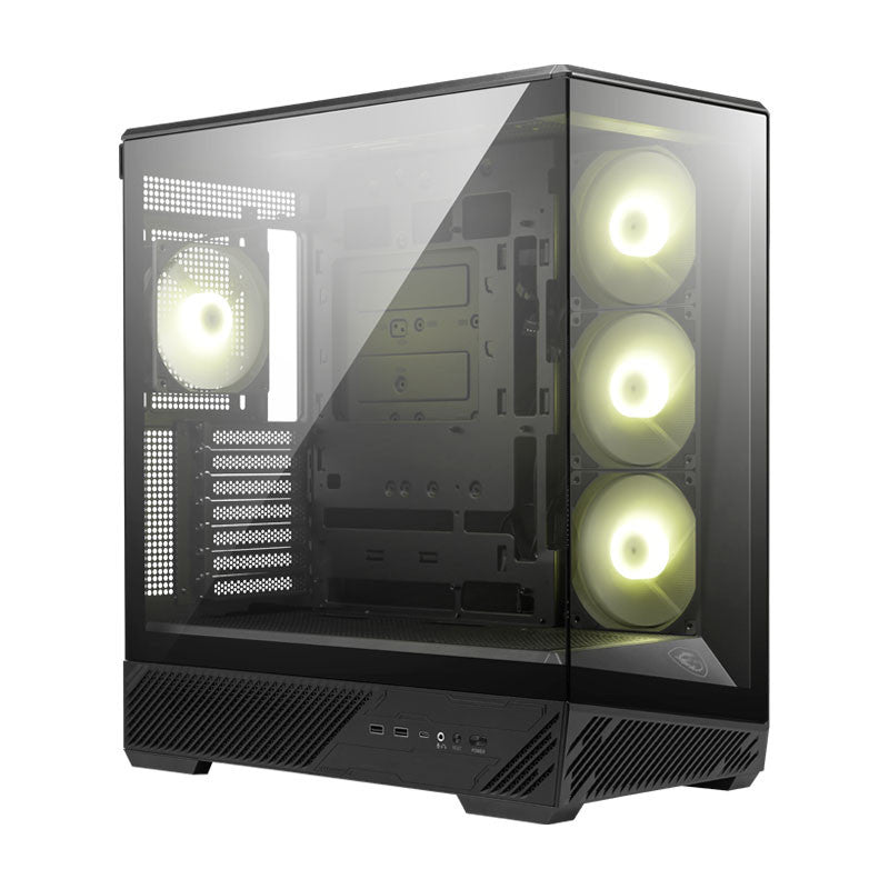Gabinete MSI MAG PANO 130R PZ Black vista frontal panorámica
